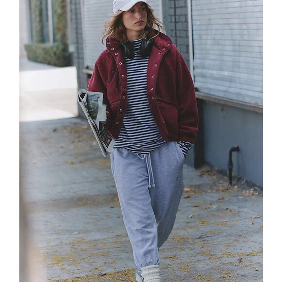 Hit The Slopes Fleece Jacket Color: Burgundy - Picture 1 of 4